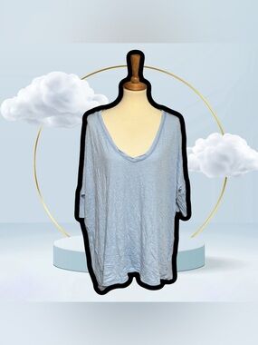 🌈 Free People Light Blue Oversized Tee